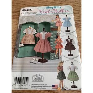 UNCUT-Simplicity  Pattern #J0439-18" Doll Clothes by Cindy Hernandez